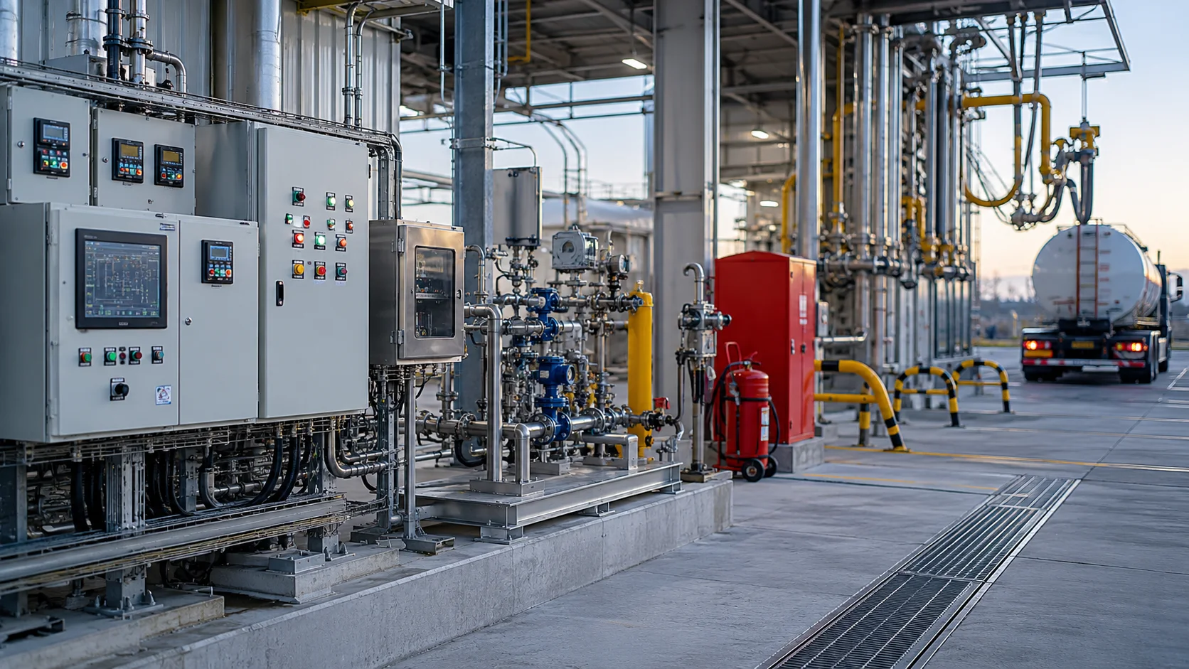 Baretti operational auxiliaries, metering and control systems