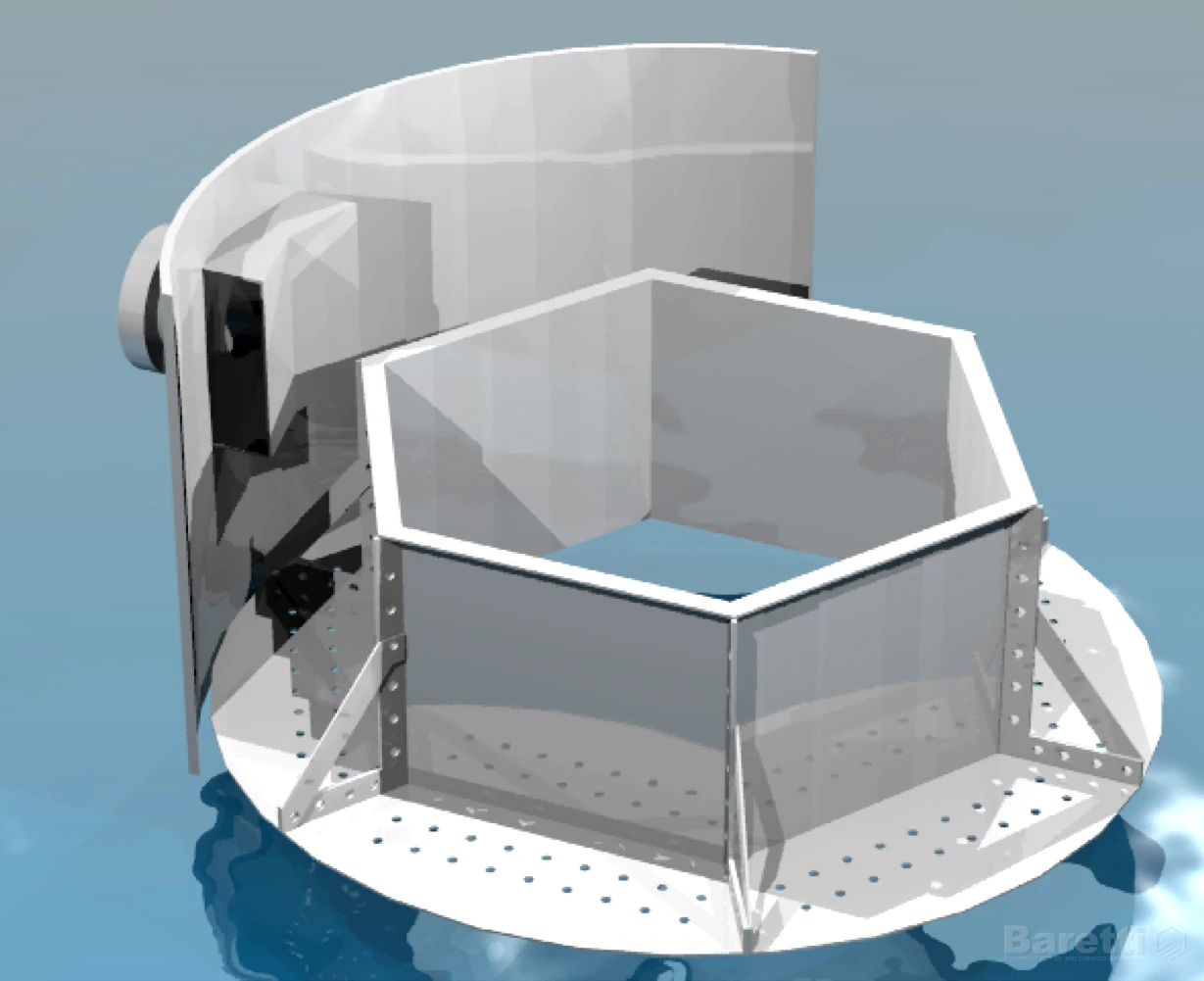 Collecting device and collector tray configuration