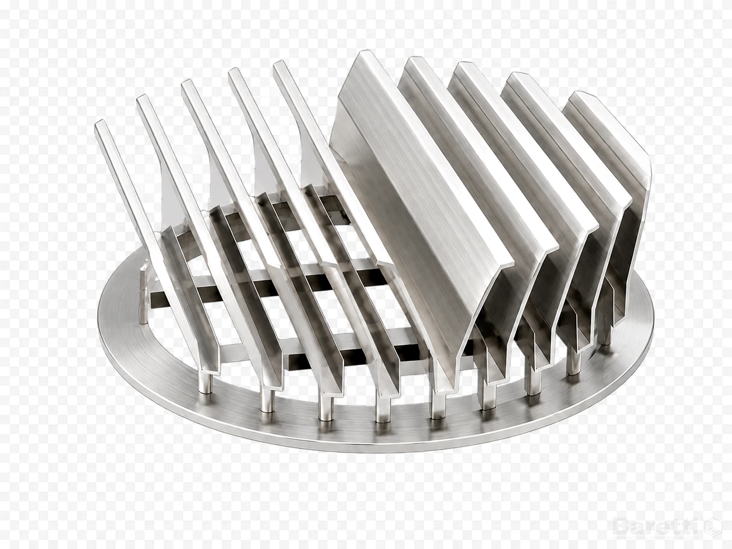 Support device cutaway for packed bed support systems